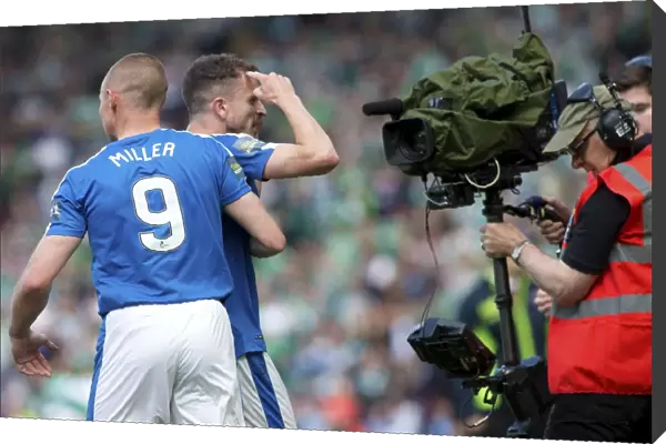Euphoric Moment: Rangers Andy Halliday and Kenny Miller Celebrate Scottish Cup Victory (2003)