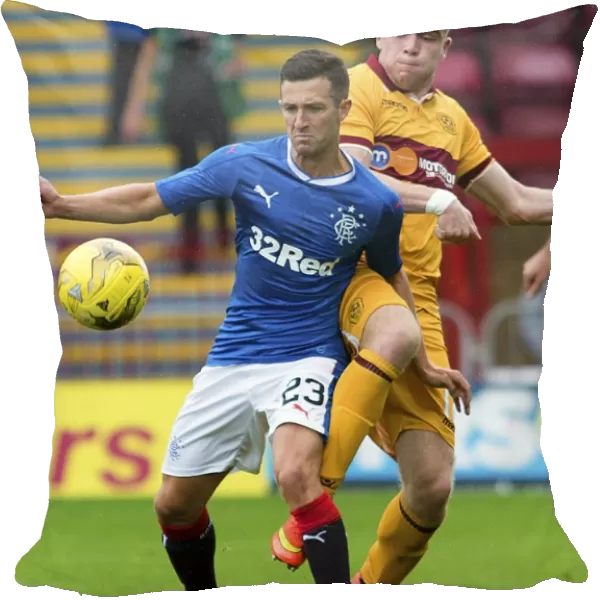 Intense Rivalry: Jason Holt's Battle for the Ball in the Betfred Cup Clash between Rangers and Motherwell