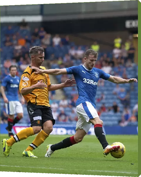 Rangers Andy Halliday Protects Ball Amidst Betfred Cup Action at Ibrox Stadium
