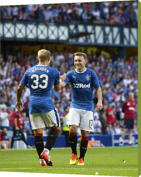 Rangers: Waghorn and Hodson Celebrate Betfred Cup Goal at Ibrox Stadium