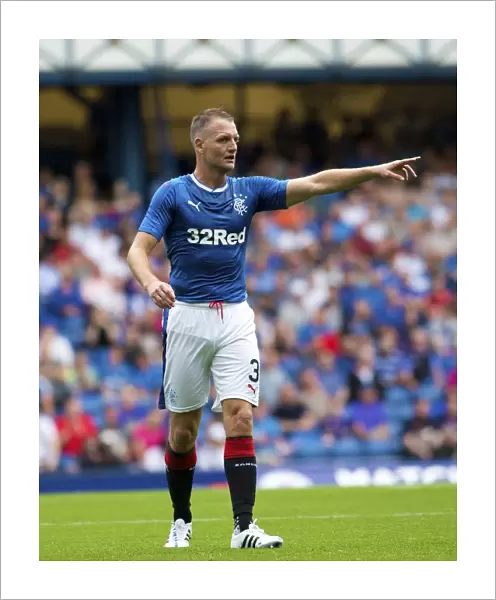 Clint Hill in Action: Rangers vs Annan Athletic, Betfred Cup at Ibrox Stadium