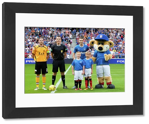 Lee Wallace and Mascots: Celebrating Betfred Cup Victory at Ibrox Stadium