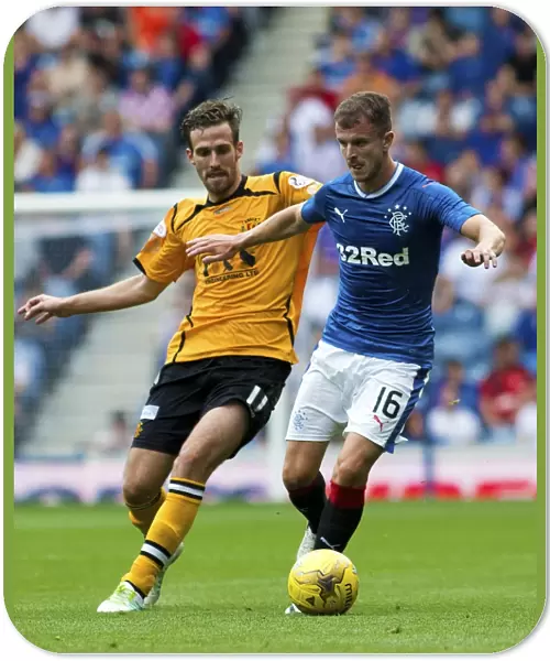 Clash at Ibrox Stadium: Rangers Andy Halliday and Annan Athletic's Tony Ribeiro in the Betfred Cup