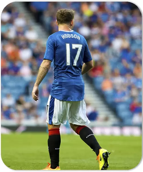 Rangers Lee Hodson: A Nod to Past Glory at Ibrox Stadium during the Betfred Cup Match vs. Annan Athletic (Scottish Cup Champions 2003)