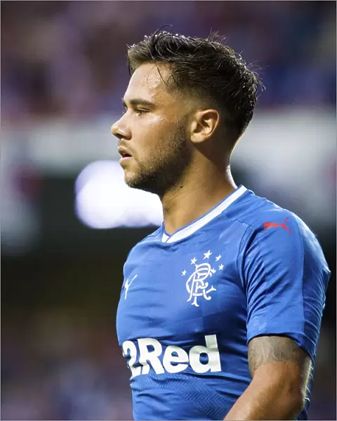 Rangers Harry Forrester: A Nod to Past Glory at Ibrox Stadium during the Betfred Cup Match vs. Annan Athletic (Scottish Cup Champions 2003)