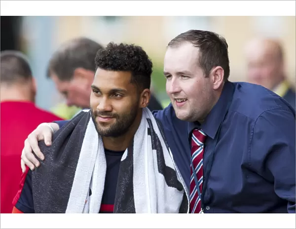 Rangers FC: Wes Foderingham and a Fan - Betfred Cup - Sharing a Moment at Ochilview Park
