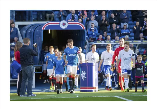 Rob Kiernan and Rangers Mascots: Betfred Cup Victory Celebration at Ibrox Stadium