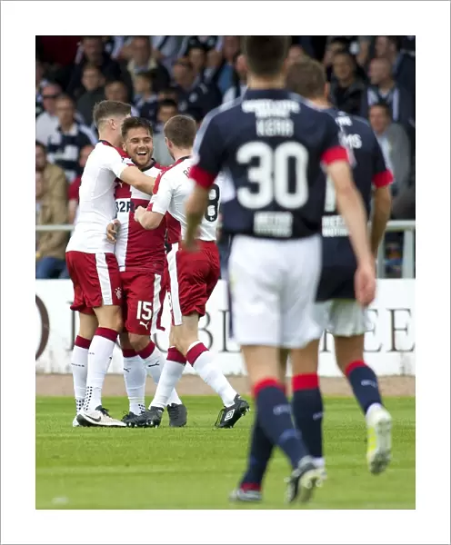 Rangers Harry Forrester: Celebrating a Glorious Goal at Dundee's Dens Park