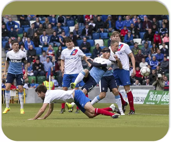 Rangers Joe Garner Goes for Glory: Overhead Kick Attempt at Jamie Mulgrew's Testimonial, Windsor Park