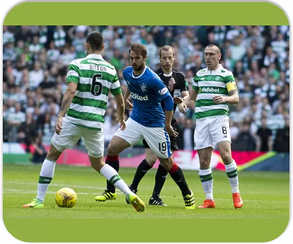 Scott Brown vs. Niko Kranjcar: A Rivalry Moment in the Celtic vs. Rangers Ladbrokes Premiership at Celtic Park