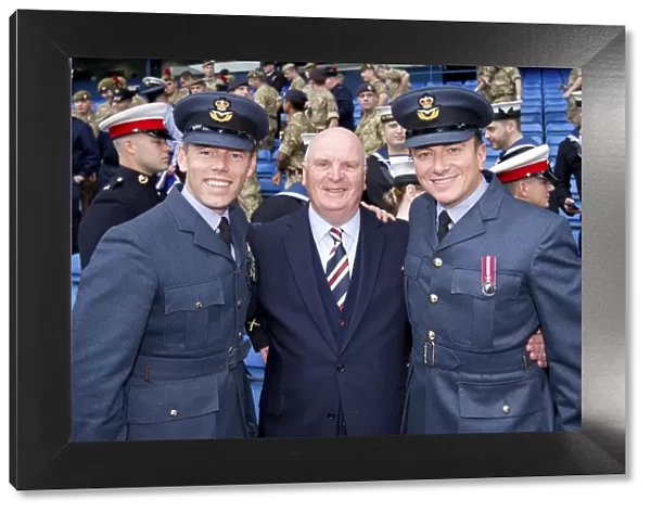 Rangers Football Club Honors Armed Forces: John Gilligan and Team vs Ross County - Ladbrokes Premiership at Ibrox Stadium
