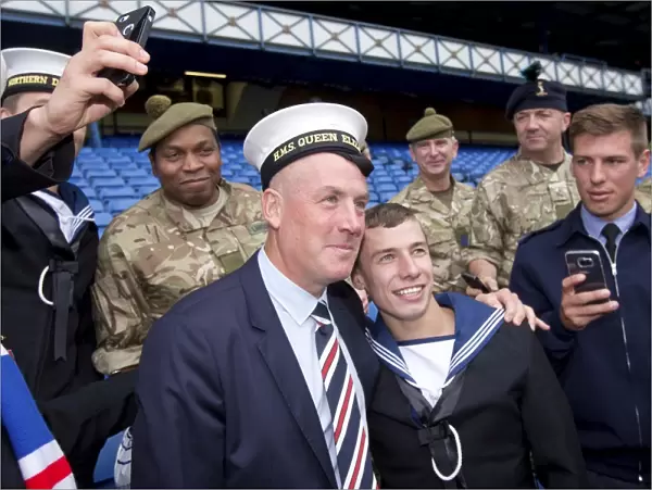Rangers Manager Mark Warburton Pays Tribute to Armed Forces Before Rangers vs Ross County at Ibrox Stadium