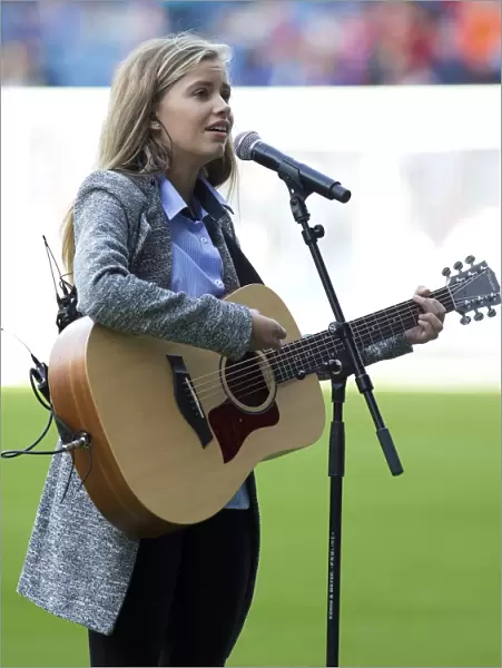 Megan Adams Sings the National Anthem at Rangers Ibrox Stadium: Ladbrokes Premiership Match