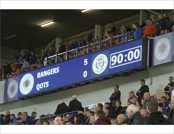 Rangers vs Queen of the South: Betfred Cup Quarterfinal at Ibrox Stadium - A Moment of Tense Suspense Over the Scoreboard