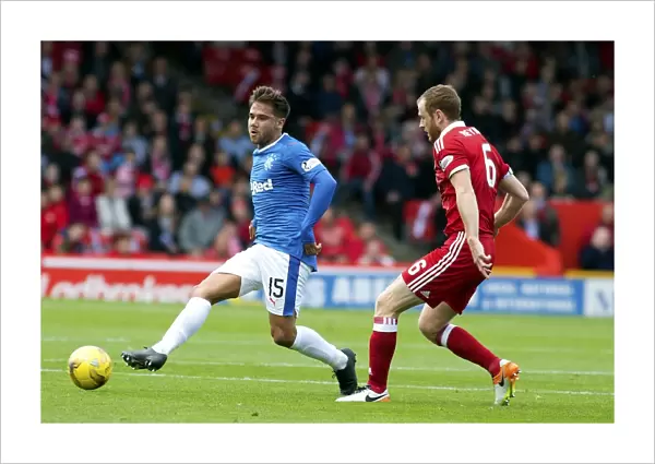 Rangers Harry Forrester in Action at Pittodrie: A Battle Against Aberdeen in the Ladbrokes Premiership