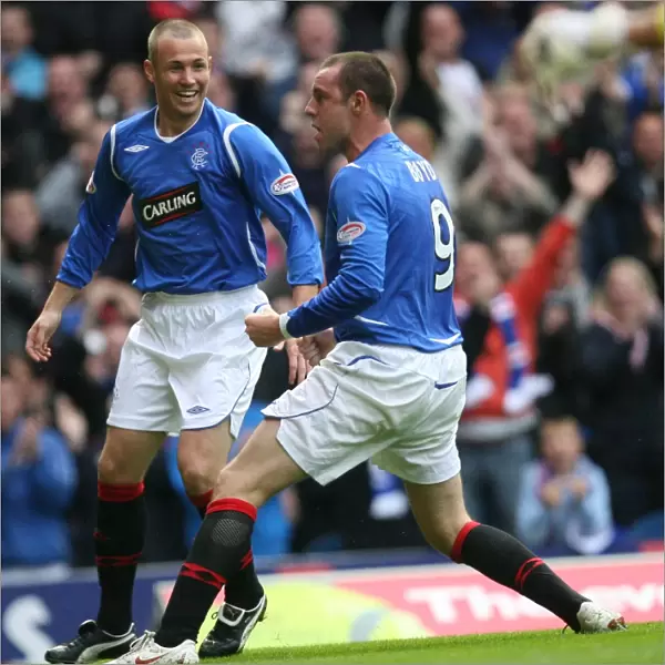 Rangers Kris Boyd and Kenny Miller: Unstoppable Duo Celebrates Goal in Rangers 2-1 Victory over Kilmarnock