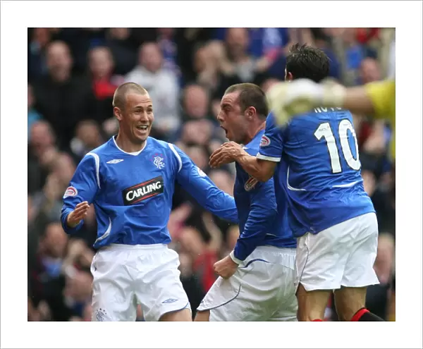 Jubilant Moment: Kris Boyd and Kenny Miller's Victory Dance after Rangers 2-1 Win over Kilmarnock at Ibrox