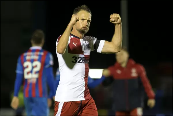 Rangers Clint Hill: Celebrating the Ladbrokes Premiership Championship Title Win at Inverness Caledonian Thistle