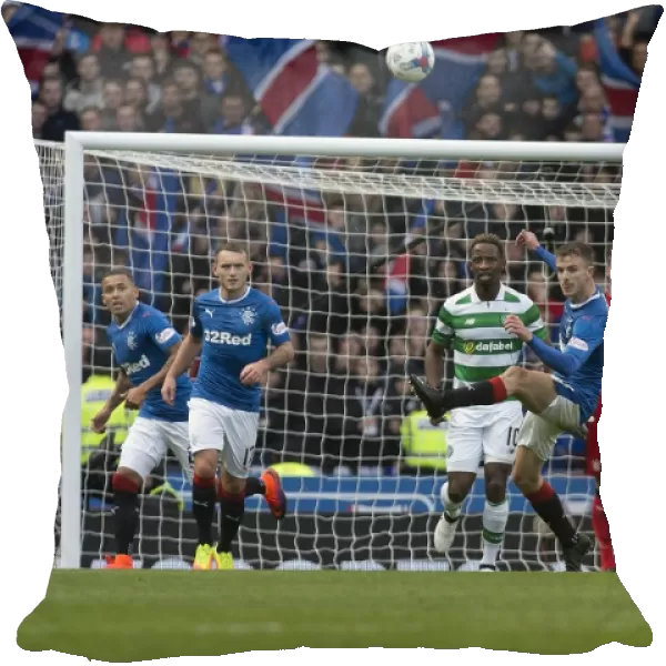 Andy Halliday Clears Ball in Intense Rangers vs Celtic Betfred Cup Semi-Final at Hampden Park