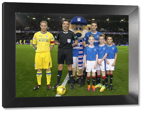 Celebrating a Historic Double: Lee Wallace and Rangers Mascots at Ibrox Stadium (2003) - Scottish Cup Champions
