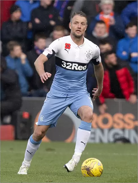 Rangers Clint Hill in Action Against Ross County: Ladbrokes Premiership Clash at Dingwall