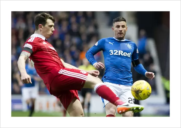 Rangers vs Aberdeen: Intense Moment as Michael O'Halloran Chases Down the Ball in Ladbrokes Premiership Action at Ibrox Stadium
