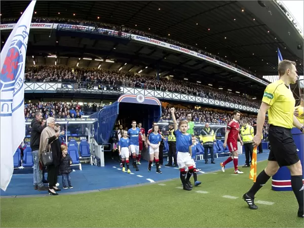 Lee Wallace Leads Rangers Out at Ibrox Stadium for Premiership Clash against Aberdeen (Scottish Cup Champions 2003)