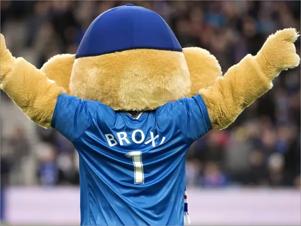 Broxi Bear and Ibrox Stadium: Rangers vs Heart of Midlothian - Scottish Cup Clash (2003 Champions)
