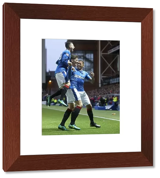 Rangers Triumph: Kiernan, Tavernier, and Holt's Goal Celebration (Scottish Premiership vs Heart of Midlothian, 2003)