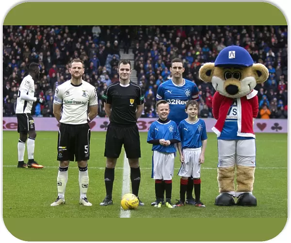 Rangers Captain Lee Wallace and Mascots Celebrate Scottish Cup Victory at Ibrox Stadium
