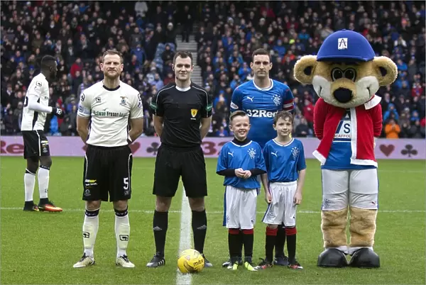 Rangers Captain Lee Wallace and Mascots Celebrate Scottish Cup Victory at Ibrox Stadium
