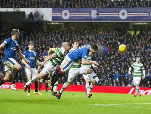 Dramatic Header Showdown: Wilson vs. Gordon - Rangers vs. Celtic, Ladbrokes Premiership, Ibrox Stadium