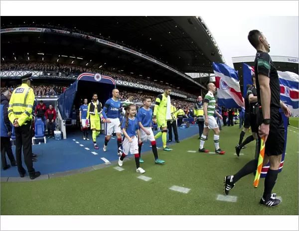 Rangers vs Celtic: Kenny Miller Leads Out the Teams at Ibrox Stadium - Ladbrokes Premiership Match