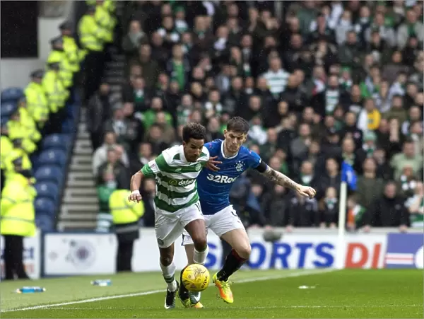 Intense Rivalry: Rob Kiernan vs Scott Sinclair Battle at Ibrox Stadium, Rangers vs Celtic, Ladbrokes Premiership