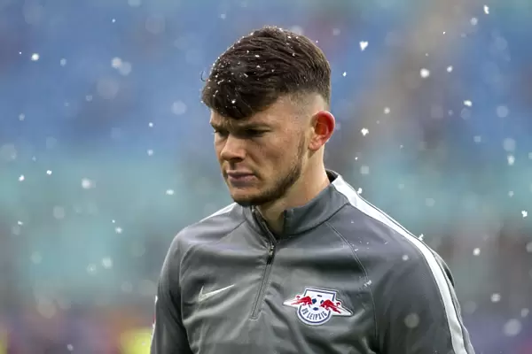 Rangers Oliver Burke Prepares for Battle: Warm-Up at RB Leipzig's Red Bull Arena