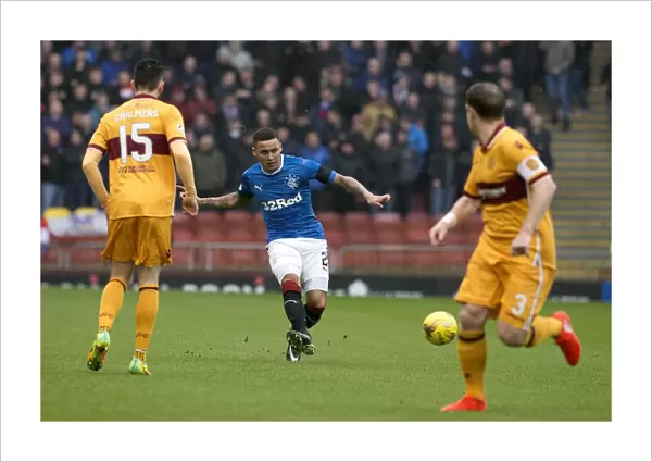 James Tavernier in Action: Motherwell vs Rangers, Ladbrokes Premiership, Fir Park - Scottish Football Star