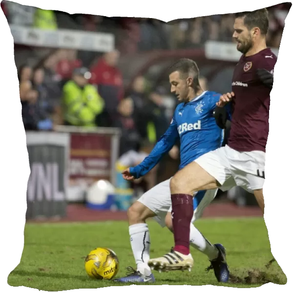 Intense Rivalry: Rangers vs Hearts - A Battle for the Ball in the Ladbrokes Premiership, Tynecastle Stadium