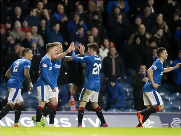 Rangers FC: Martyn Waghorn's Euphoric Goal Celebration vs St. Johnstone, Ladbrokes Premiership, Ibrox Stadium