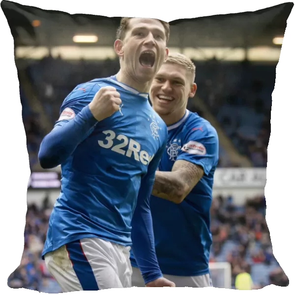 Unstoppable Rangers Duo: Garner and Waghorn Celebrate Scottish Cup Quarterfinal Goal at Ibrox