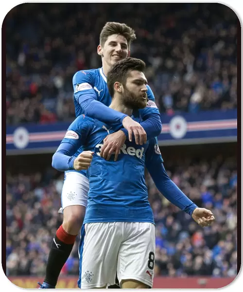 Rangers Football Club: Toral and Hyndman Celebrate Epic Scottish Cup Quarterfinal Goal at Ibrox Stadium