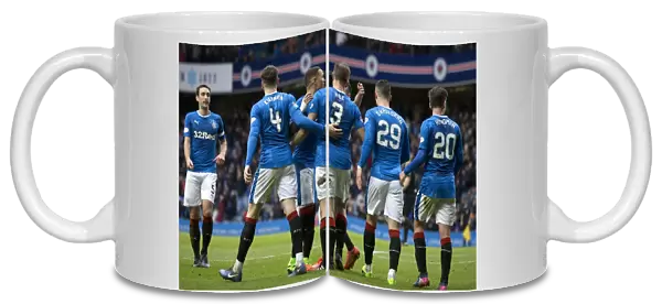 Rangers Celebrate Clint Hill's Game-Winning Goal in the William Hill Scottish Cup Quarterfinals at Ibrox Stadium