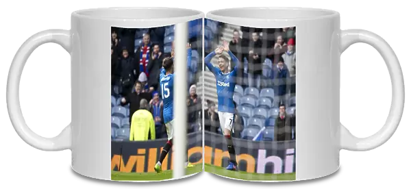 Rangers: Joe Garner and Michael O'Halloran's Triumphant Third Goal Celebration in Scottish Cup Quarterfinal Victory at Ibrox Stadium