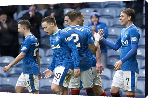 Rangers: Joe Garner and James Tavernier Celebrate Historic Third Goal in Scottish Cup Quarterfinal Victory at Ibrox Stadium