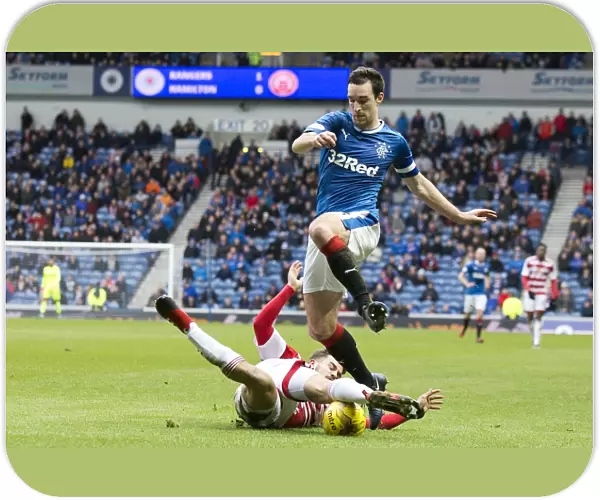 Rangers vs Hamilton Academical: Lee Wallace Thwarted by Michael Devlin in Scottish Cup Quarterfinal at Ibrox