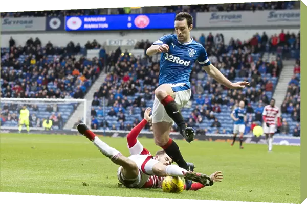 Rangers vs Hamilton Academical: Lee Wallace Thwarted by Michael Devlin in Scottish Cup Quarterfinal at Ibrox