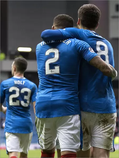 Rangers: Toral and Tavernier Celebrate Euphoric Scottish Cup Quarterfinal Goal at Ibrox Stadium