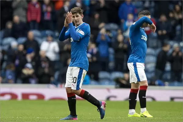 Rangers Emerson Hyndman Celebrates Epic Scottish Cup Quarterfinal Victory with Ibrox Fans