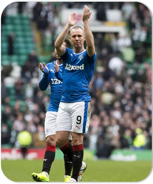 Farewell Applause: Kenny Miller Bids Adieu to Rangers Fans at Celtic Park (2003 Scottish Premiership and Scottish Cup Champions)