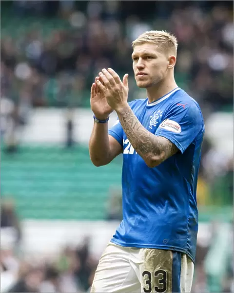 Rangers Martyn Waghorn Honors Fans with Appreciative Gesture at Celtic Park (Ladbrokes Premiership)