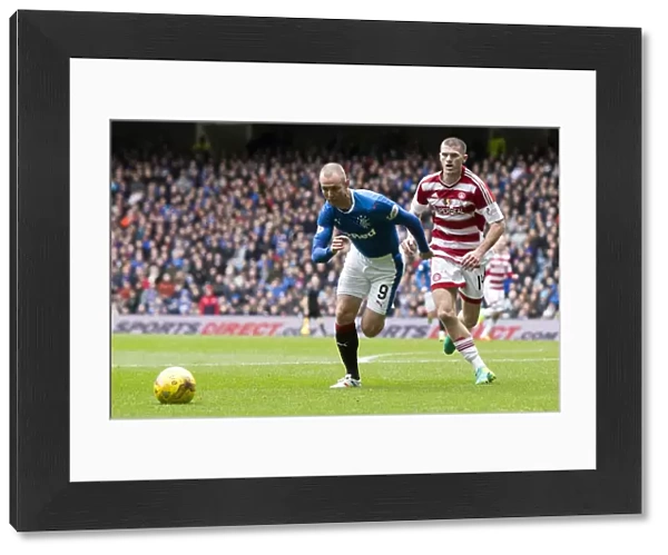 Rangers Kenny Miller in Pursuit: Intense Moment from Rangers vs Hamilton Academical in the Ladbrokes Premiership at Ibrox Stadium